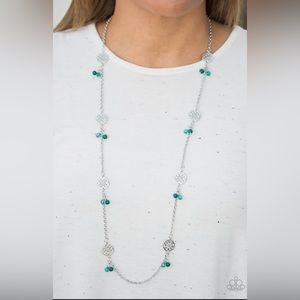 Color Boost - Green Necklace With Matching Earrings Paparazzi Accessories NWT 🥳